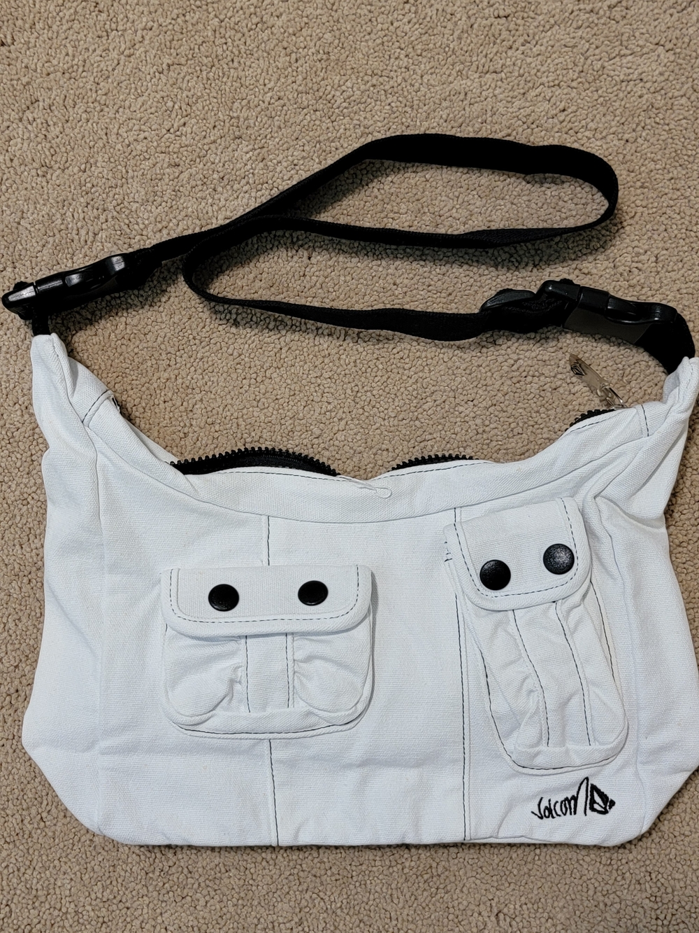 Vintage Y2K Volcom White Canvas Bag